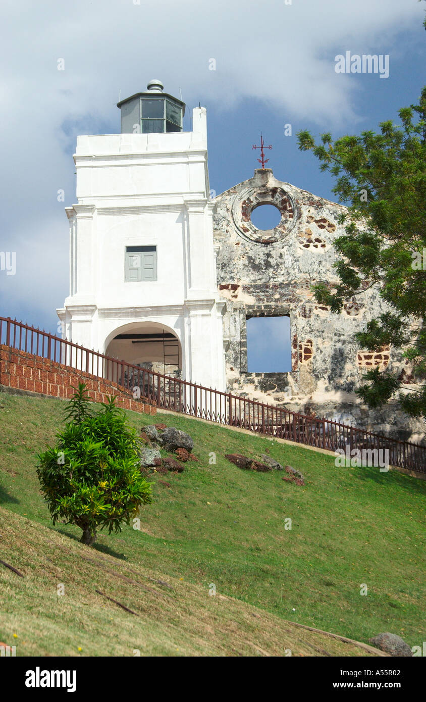 Les ruines de l'église de St Paul sur la colline de St Paul au-dessus de la Malaisie Malacca Banque D'Images