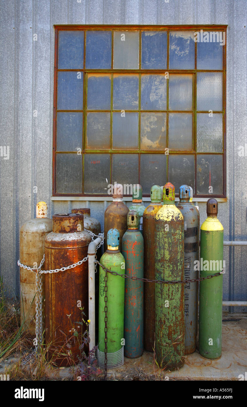 Résumé des réservoirs de gaz à l'Empire d'Orange dans le Comté de Riverside en Californie Musée Perris United States Banque D'Images
