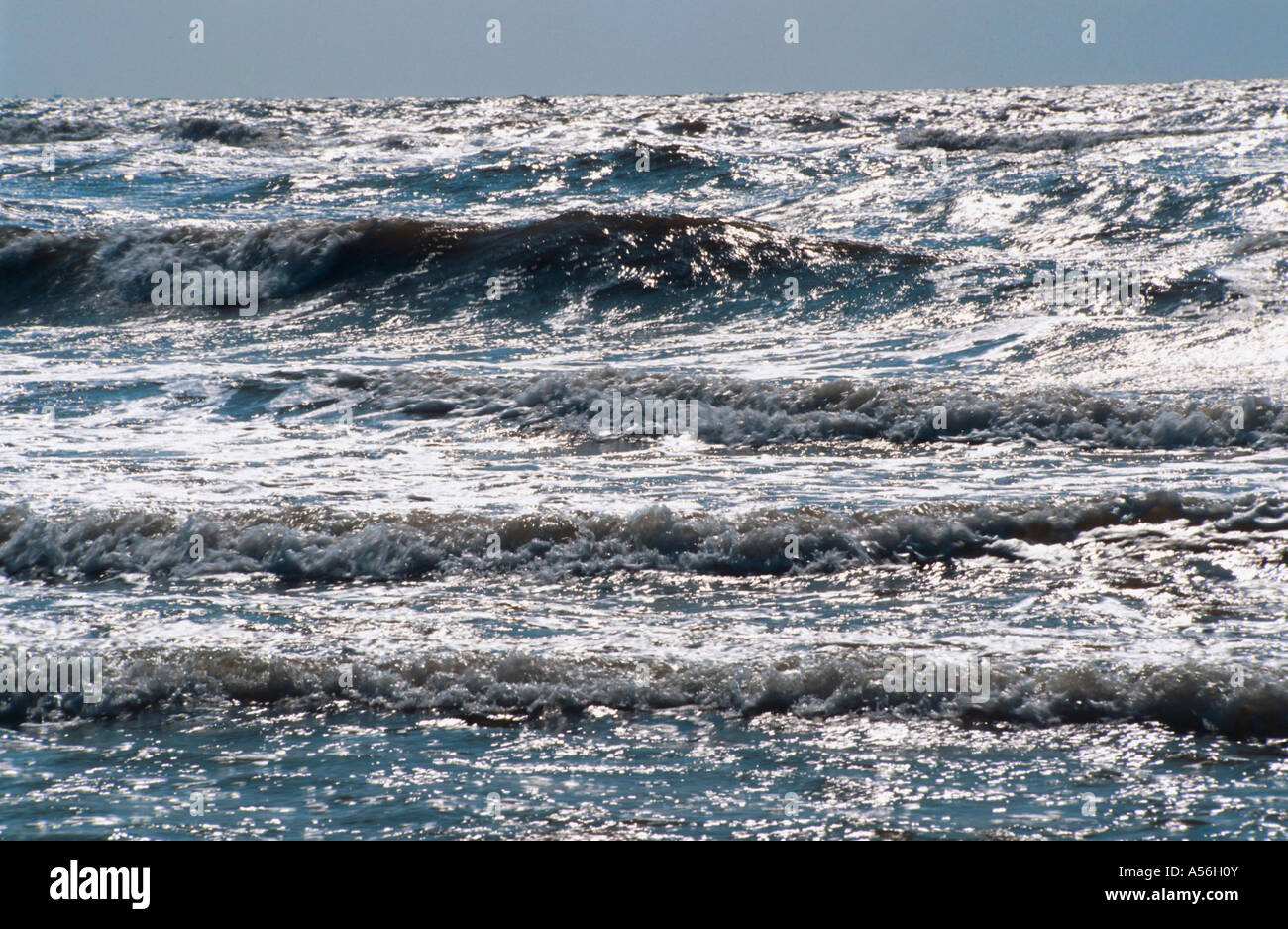 Sturm auf der Nordsee Bewegung Wellen Ostfriesland Nordsee Deutschland Banque D'Images