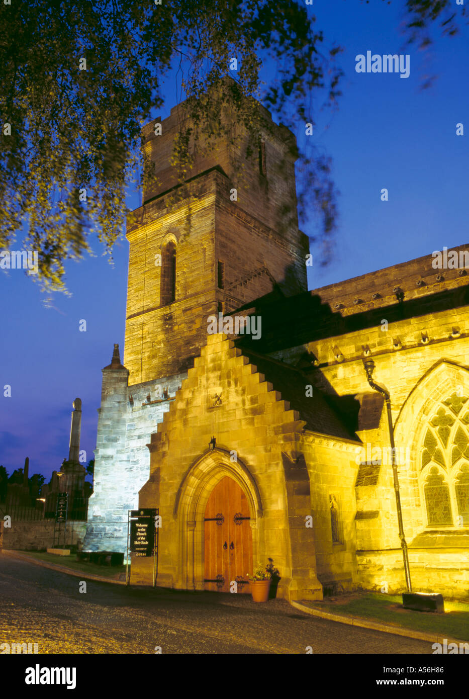 Eglise Holy Rude la nuit, Stirling, région centrale, en Écosse, au Royaume-Uni. Banque D'Images