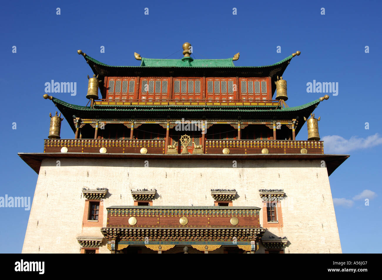 Magjid Süm Janraisig Tempel principal monastère de Gandan Ulaan-Baatar Mongolie Banque D'Images
