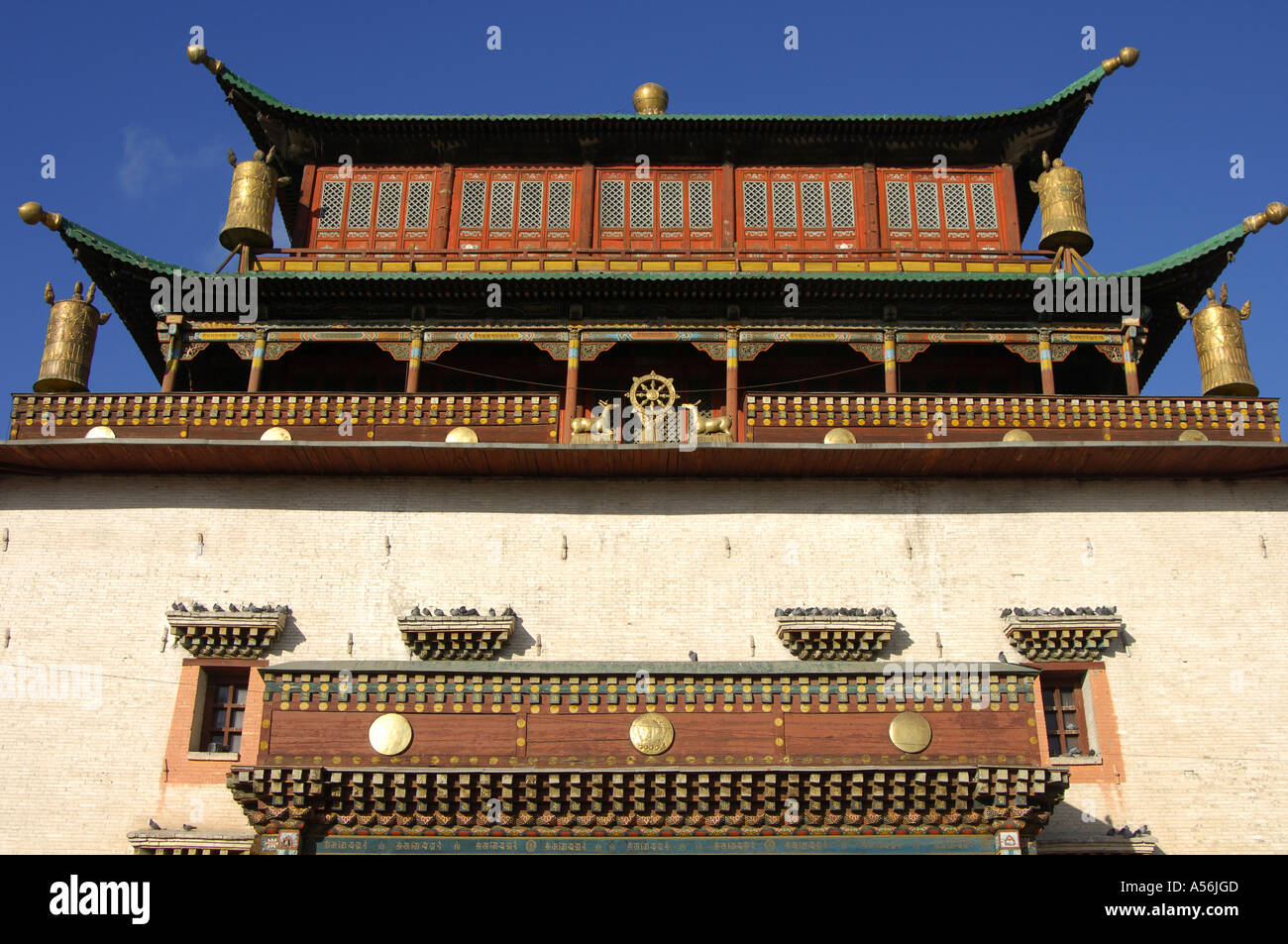 Magjid Süm Janraisig Tempel principal monastère de Gandan Ulaan-Baatar Mongolie Banque D'Images