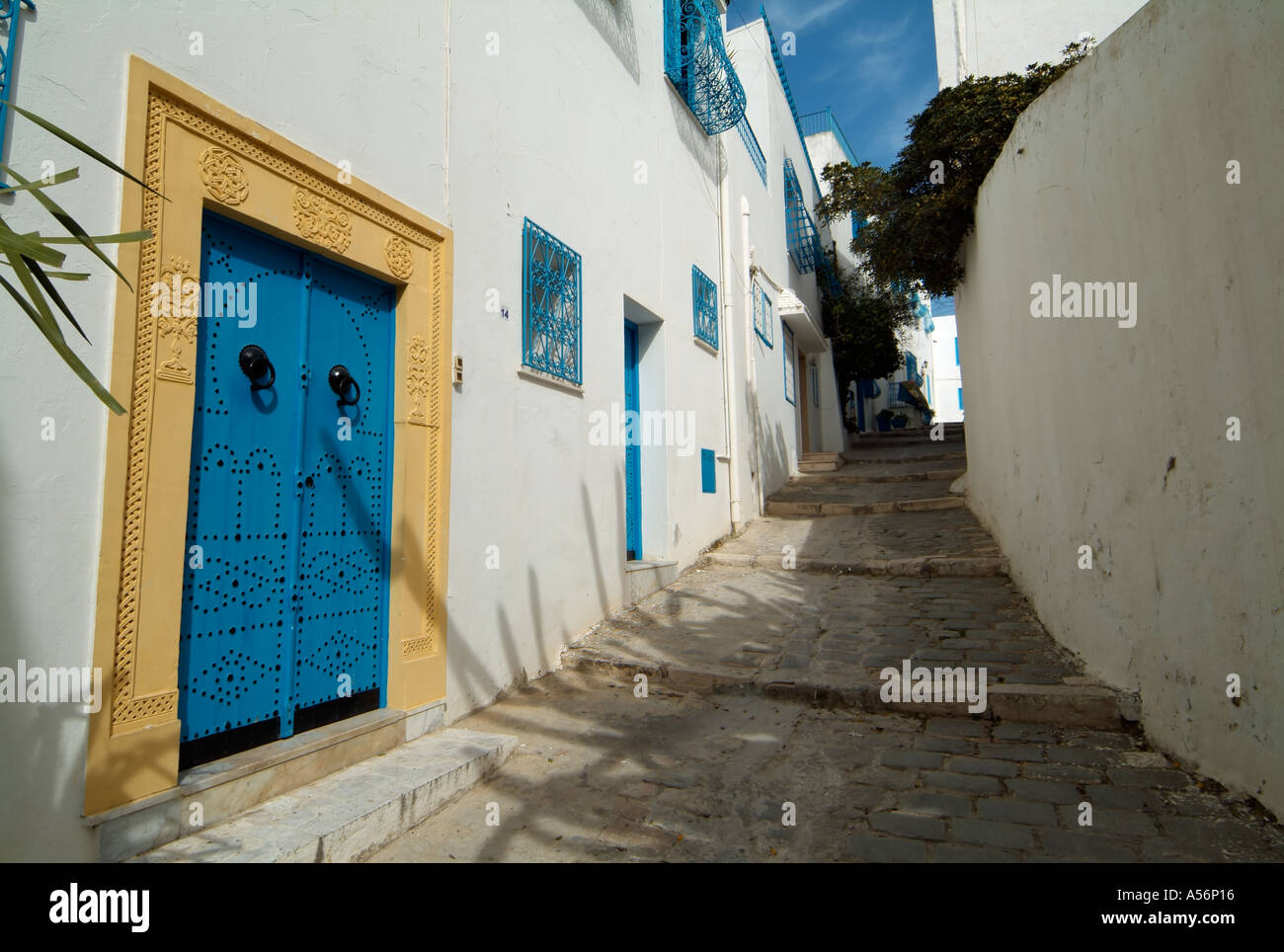 Sidi Bou Saïd, près de Tunis, Tunisie Banque D'Images