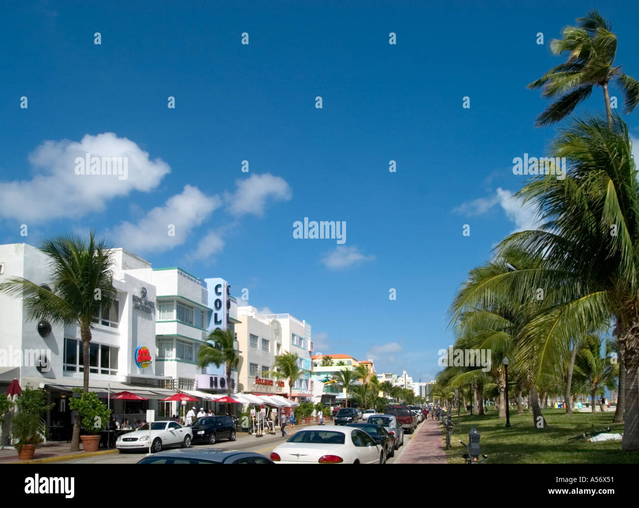 Ocean Drive, à South Beach, Miami, Floride, USA Banque D'Images