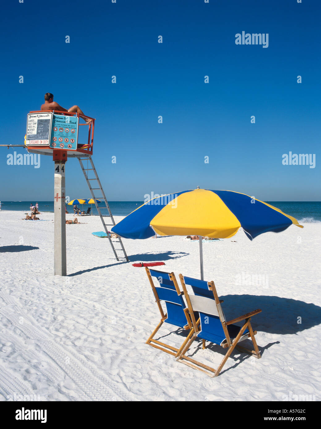 Lifeguard, Clearwater Beach, Florida, USA Banque D'Images