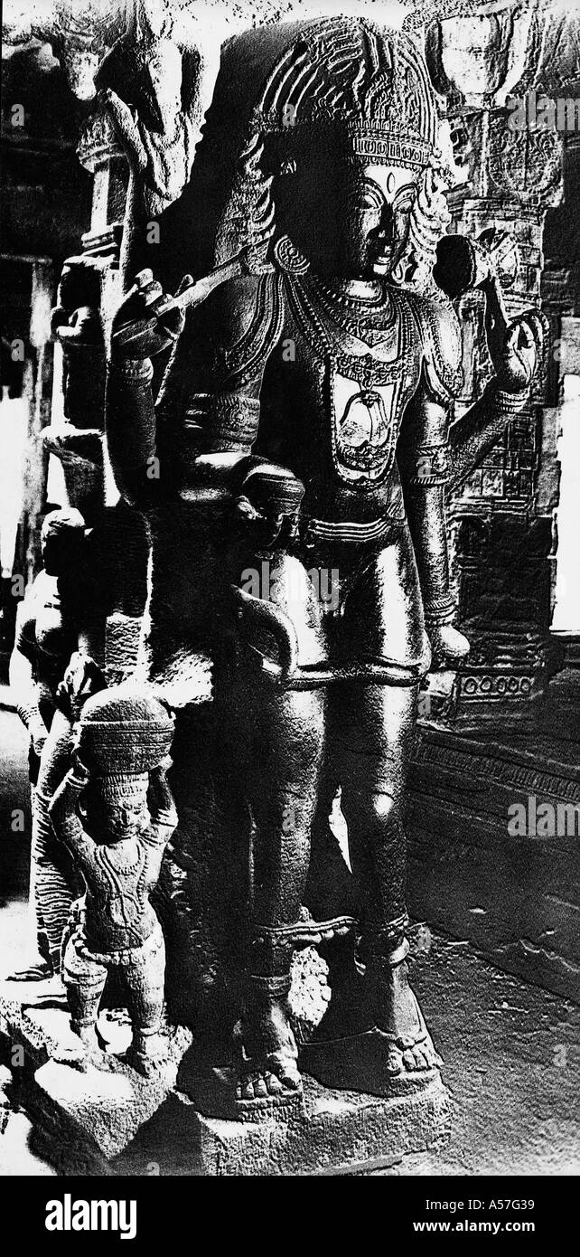 PCP151 dieu Siva en tant que Temple Meenakshi mendiant Madras Chennai Tamil Nadu Inde 1956 Banque D'Images