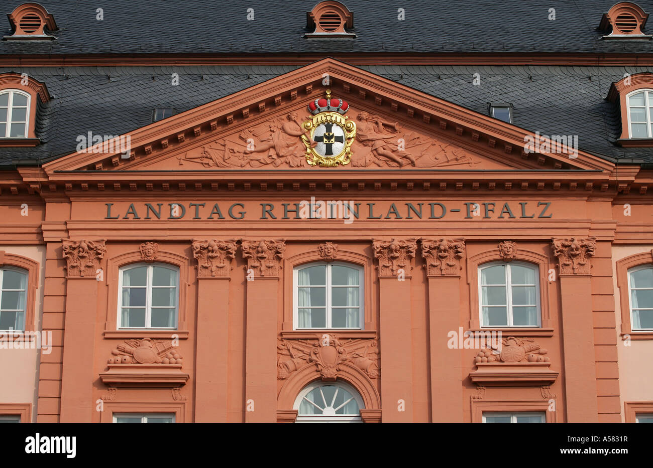 La construction de la 'Land', l'assemblée législative de l'Rhinleland-Palatinate. Mainz, Rhénanie-Palatinat, Allemagne Banque D'Images
