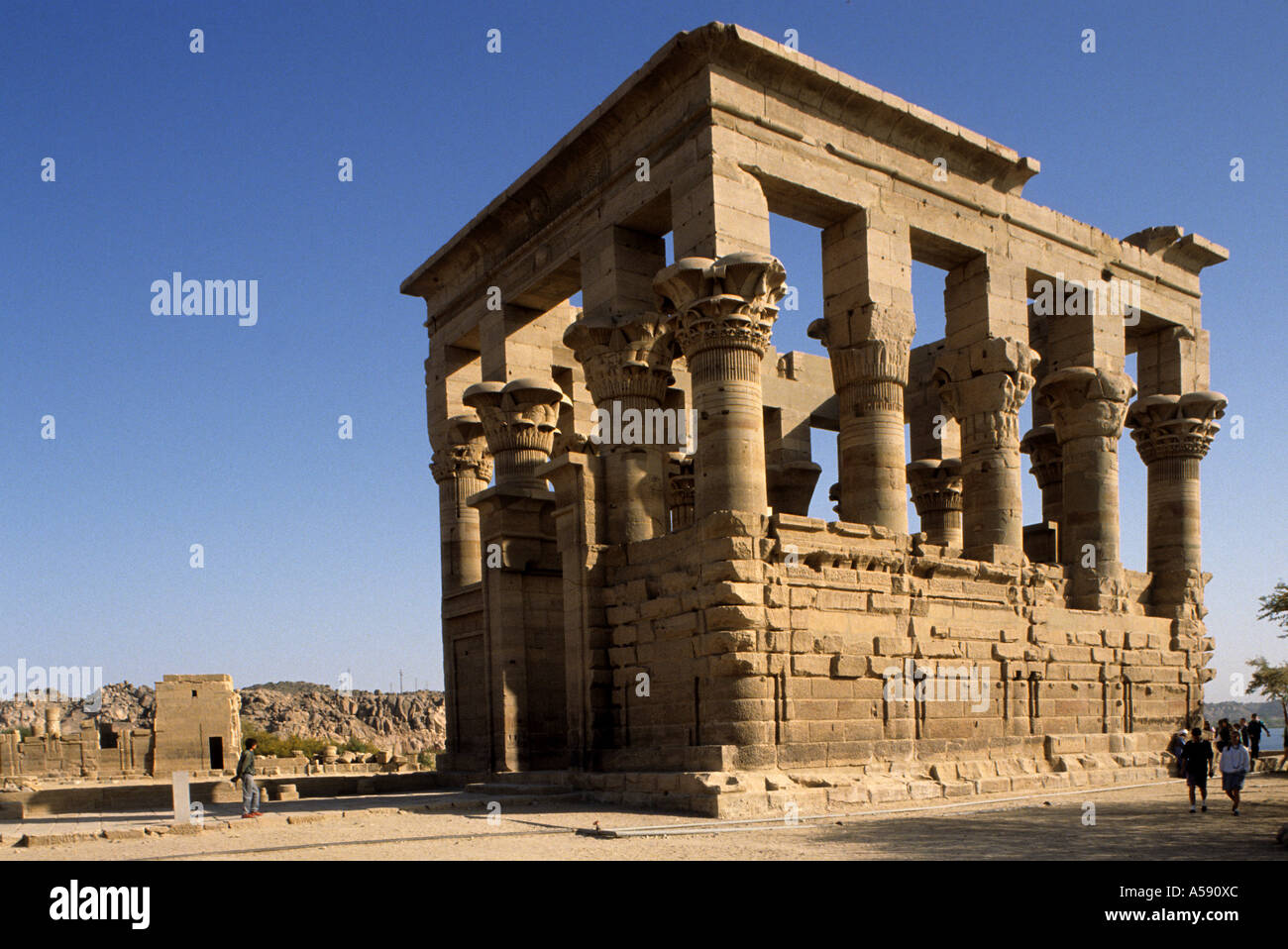 Temple de Philae le complexe du temple d'Isis sur l'île de Philae Nile River Banque D'Images
