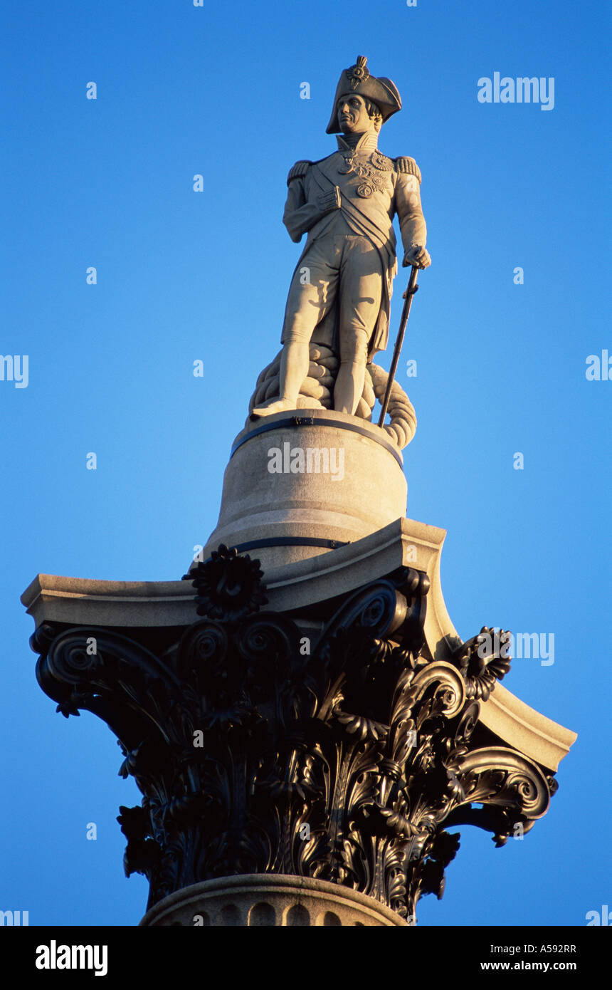 L'Angleterre, Londres, Trafalgar Square, Nelsons Column Banque D'Images