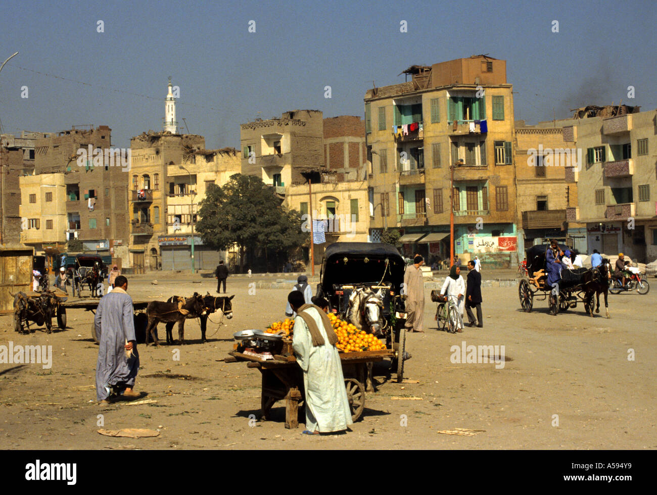 L'Egypte assiout ville ville marché égyptien du désert du Nil Banque D'Images