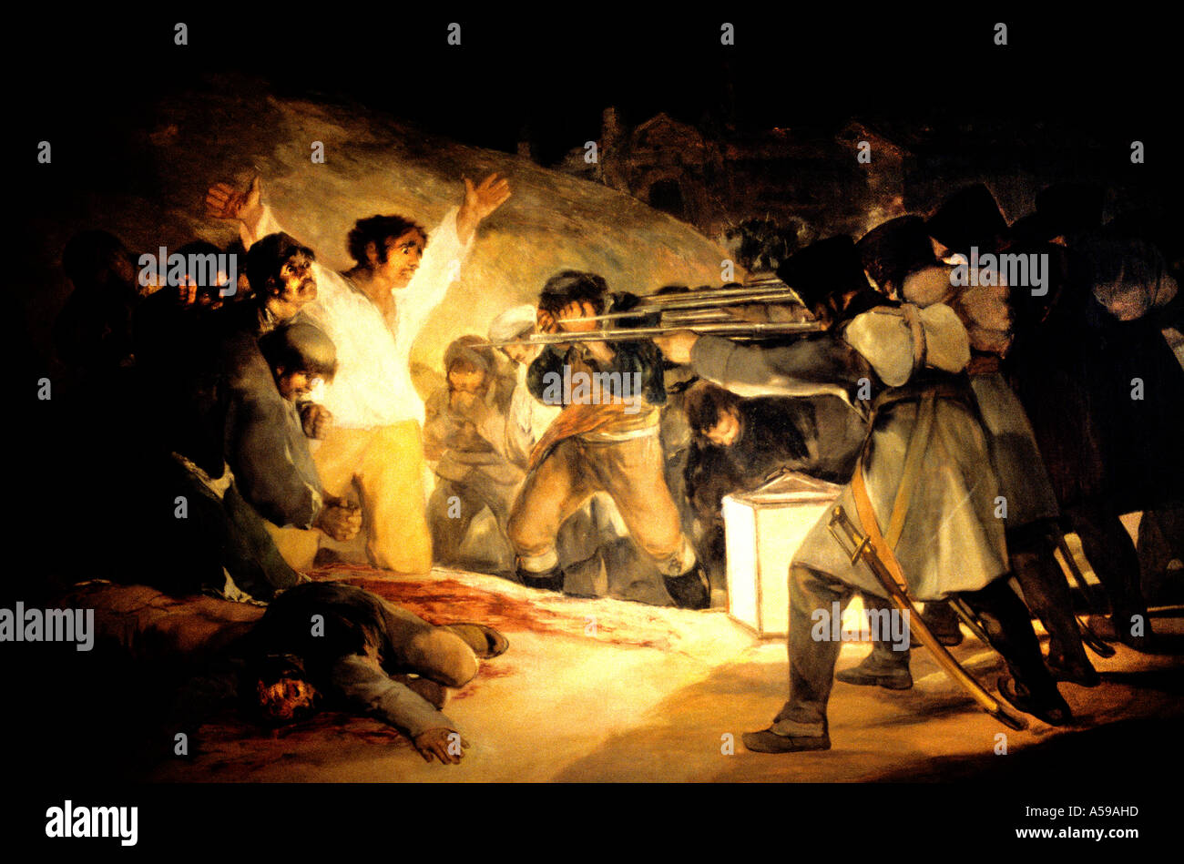 Exécution des défenseurs de Madrid 3 mai 1808 par Francisco José de Goya y Lucientes Espagne Musée du Prado Banque D'Images