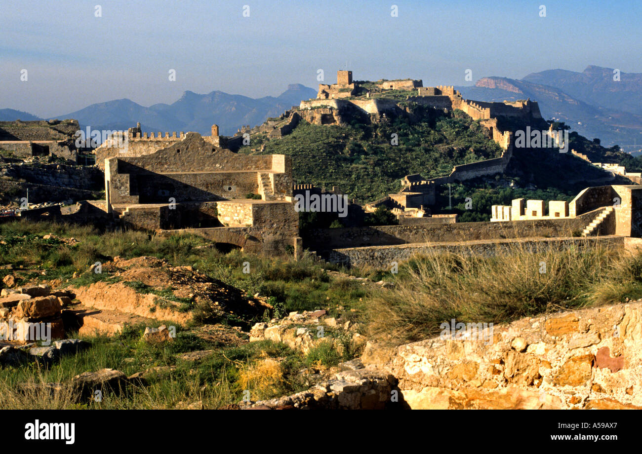 Les remparts de la ville romaine Sagunto Valencia Valence, Levante, 00197 Banque D'Images