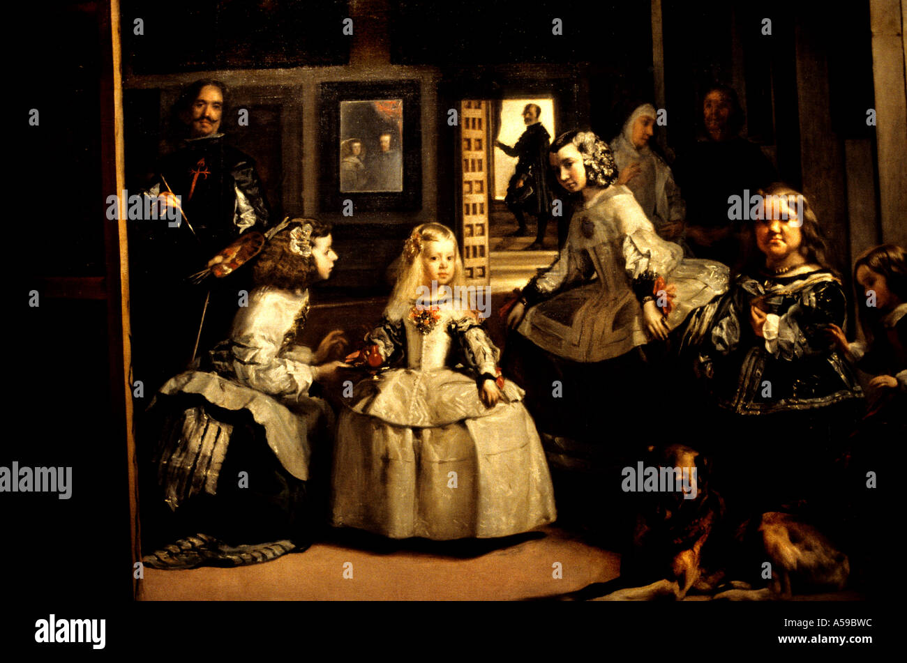 Diego Velázquez 1599-1660. Las Meninas peinture royale Espagne Espagnol Banque D'Images