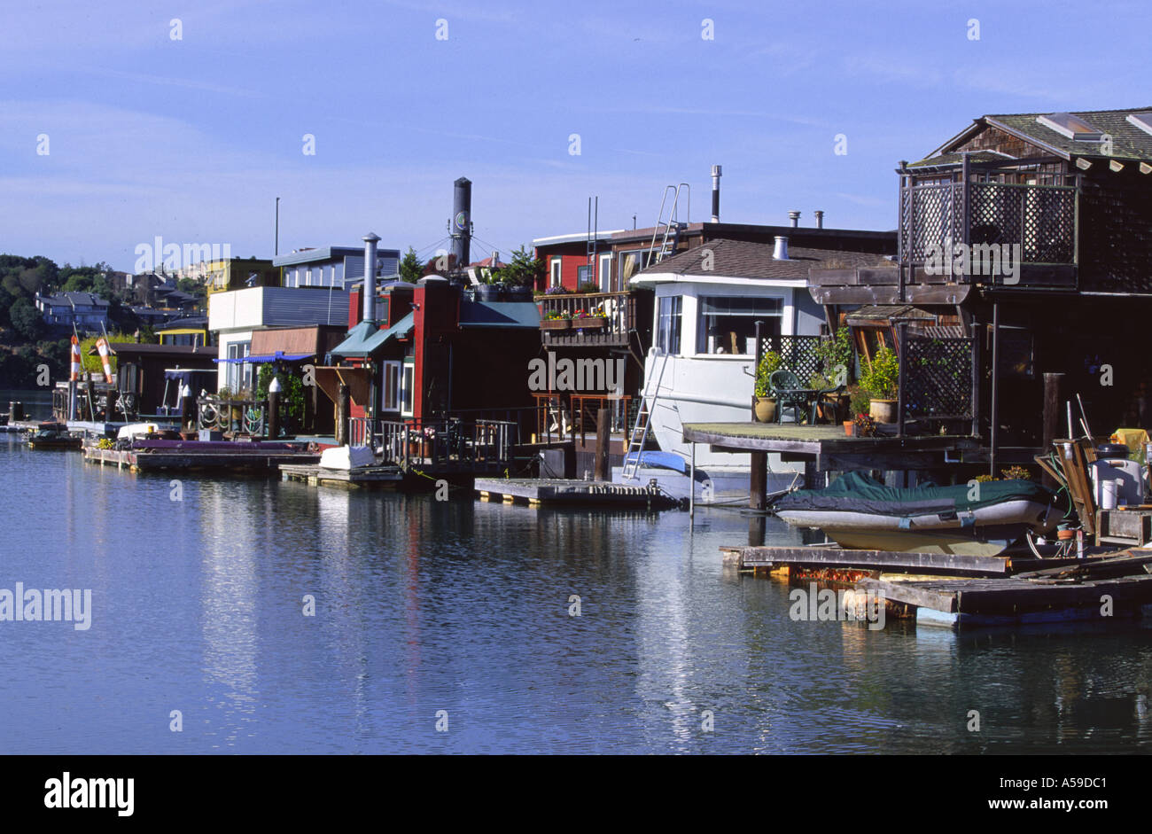 Péniche à Sausolito Californie Banque D'Images