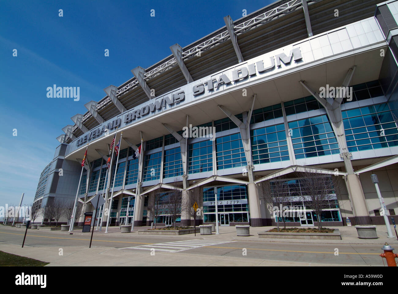 Le centre-ville de Cleveland en Ohio et attractions touristiques et monuments touristiques Cleveland Browns Stadium Football Banque D'Images