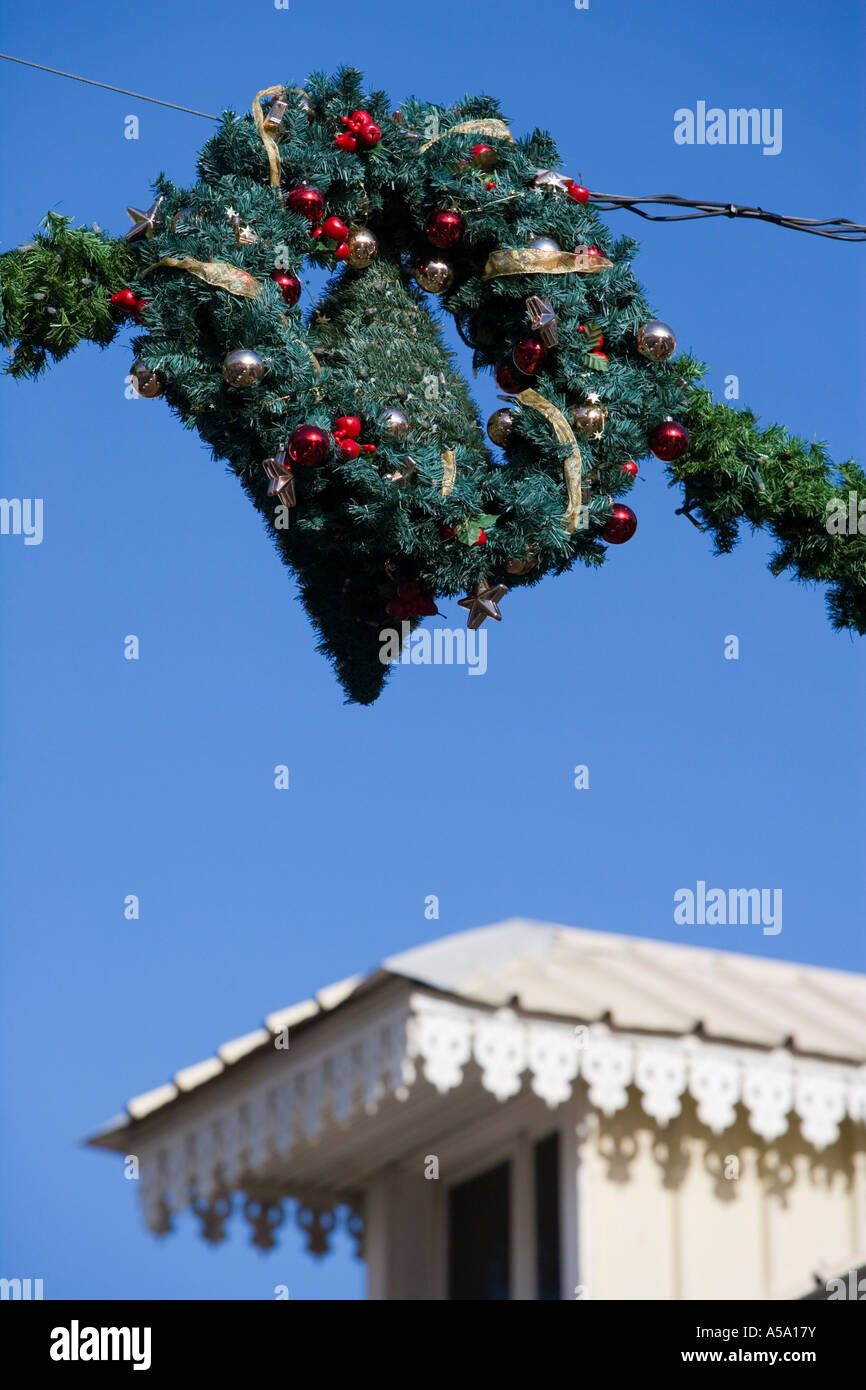 Décorations de Noël dans le centre de 'Saint-Denis', 'Réunion' Banque D'Images