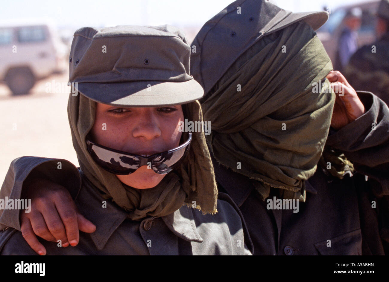 Les combattants sahraouis du Polisario au féminin, du camp de réfugiés de Tindouf en Algérie Banque D'Images