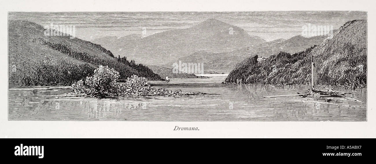 Le comté de Cork co dromana Waterford Lake mountain valley arbre bateau Irlande République Irlande irlandaise Emerald Isle Lough island sail Banque D'Images