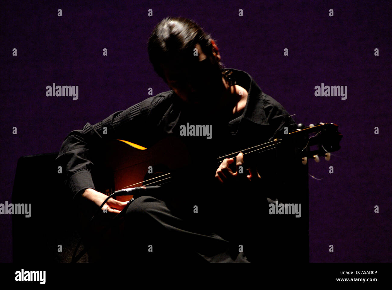 Guitariste dans le Festival de Flamenco 07 au Sadlers Wells Theatre London Banque D'Images