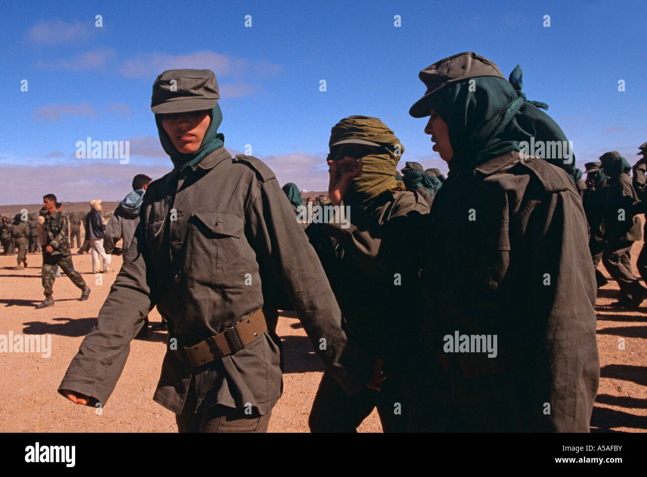 Les combattants du Front Polisario à Tindouf, l'ouest de l'Algérie Banque D'Images