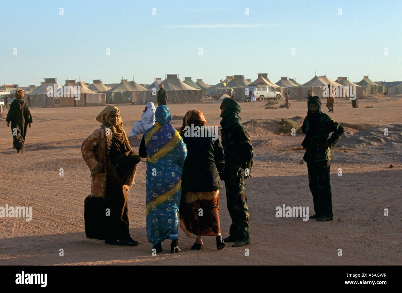 Un camp de réfugiés sahraouis de Tindouf en Algérie de l'Ouest Banque D'Images