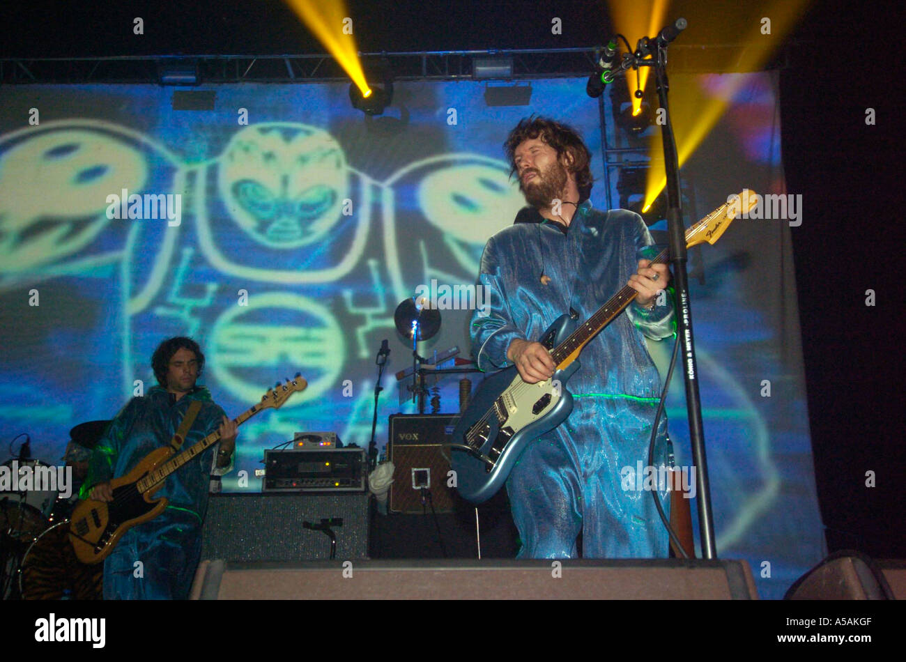 Huw Bunford guitariste Super Furry Animals Afon Lido Port Talbot au Pays de Galles du Sud Banque D'Images