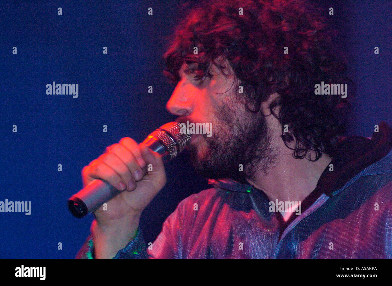 Gruff Rhys Super Furry Animals Afon Lido Port Talbot au Pays de Galles du Sud Banque D'Images