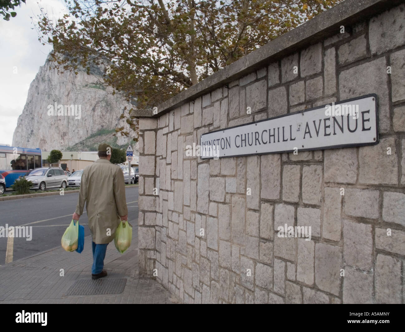 Winston Churchill Avenue, l'entrée de British Gibralter Banque D'Images