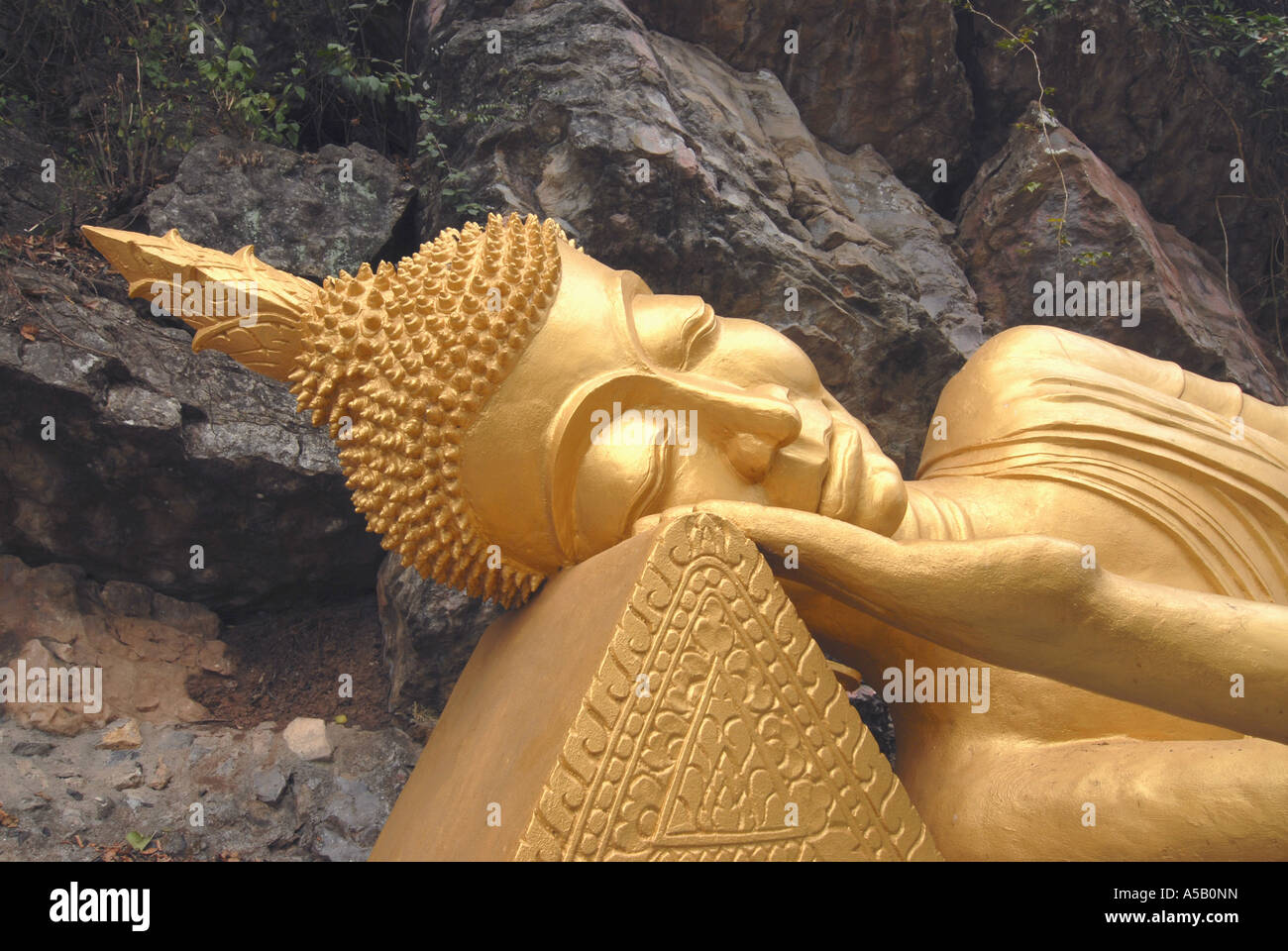 Bouddha couché, Laos Banque D'Images