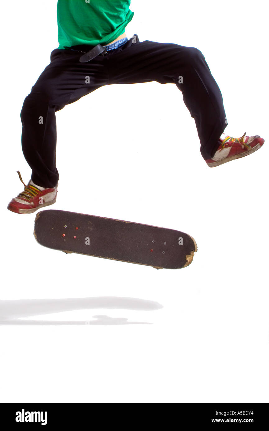 La pensée de vol Skateboarder Banque D'Images