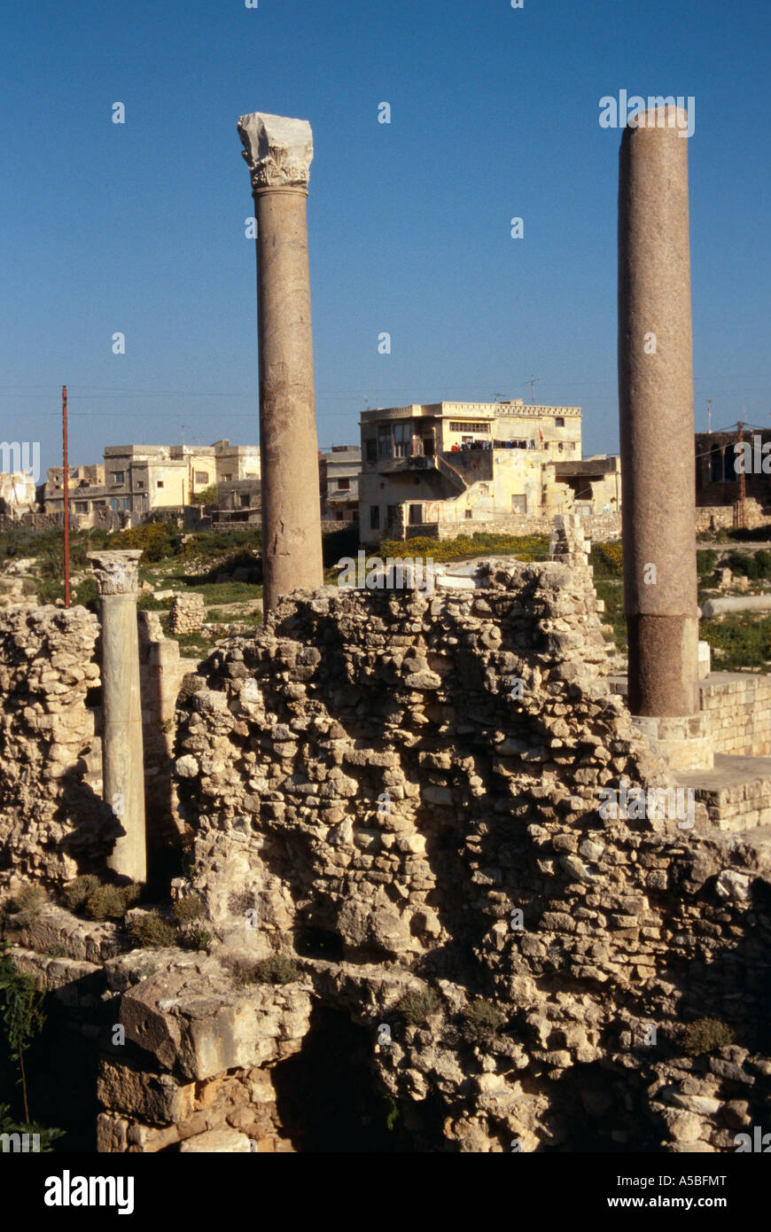 Vue des ruines romaines Beyrouth Banque D'Images