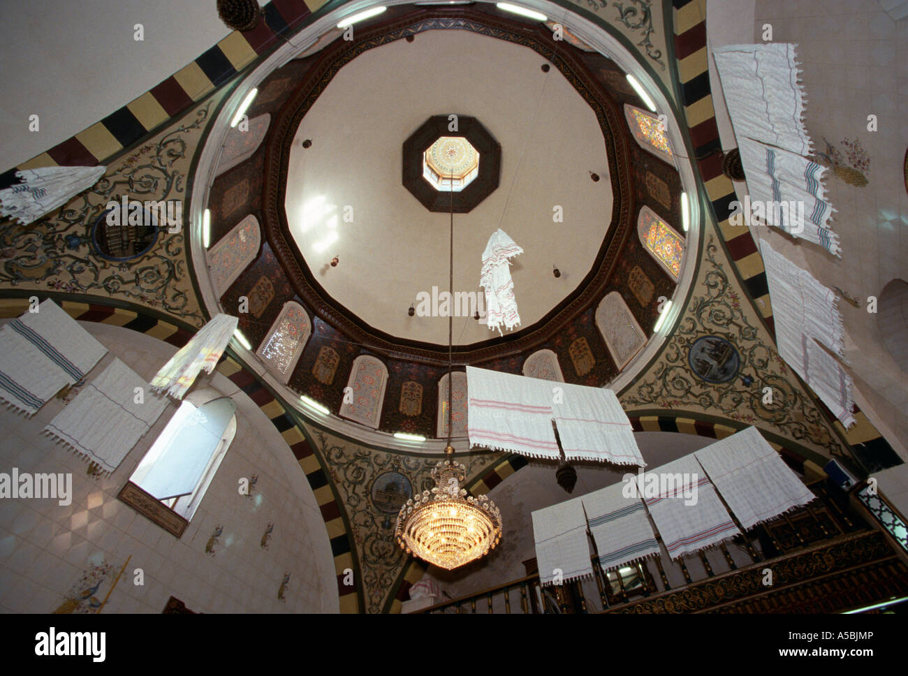 Intérieur du dôme à la mosquée des Omeyyades, Damas, Syrie Banque D'Images