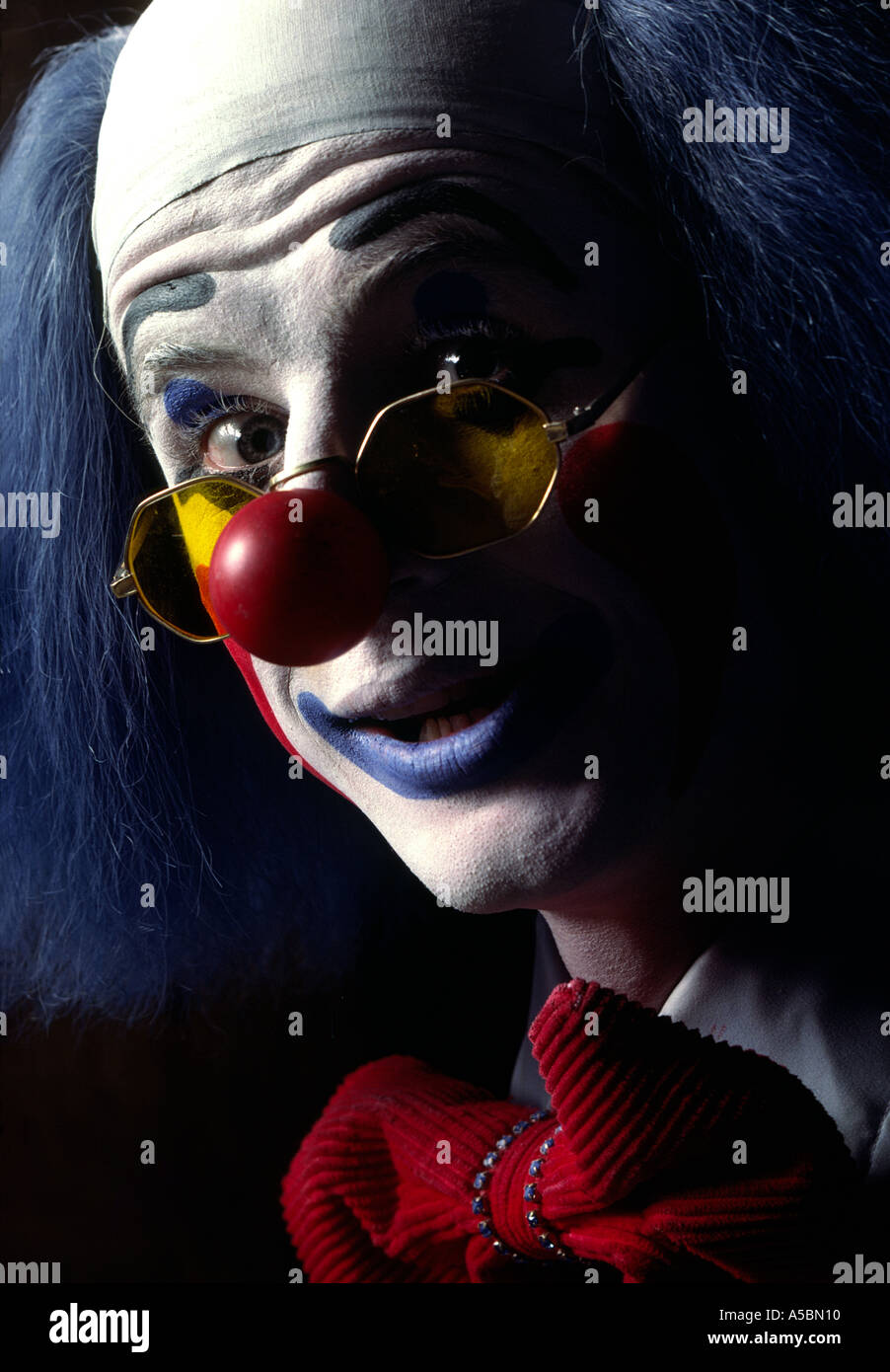 Un closeup portrait of a clown Banque D'Images