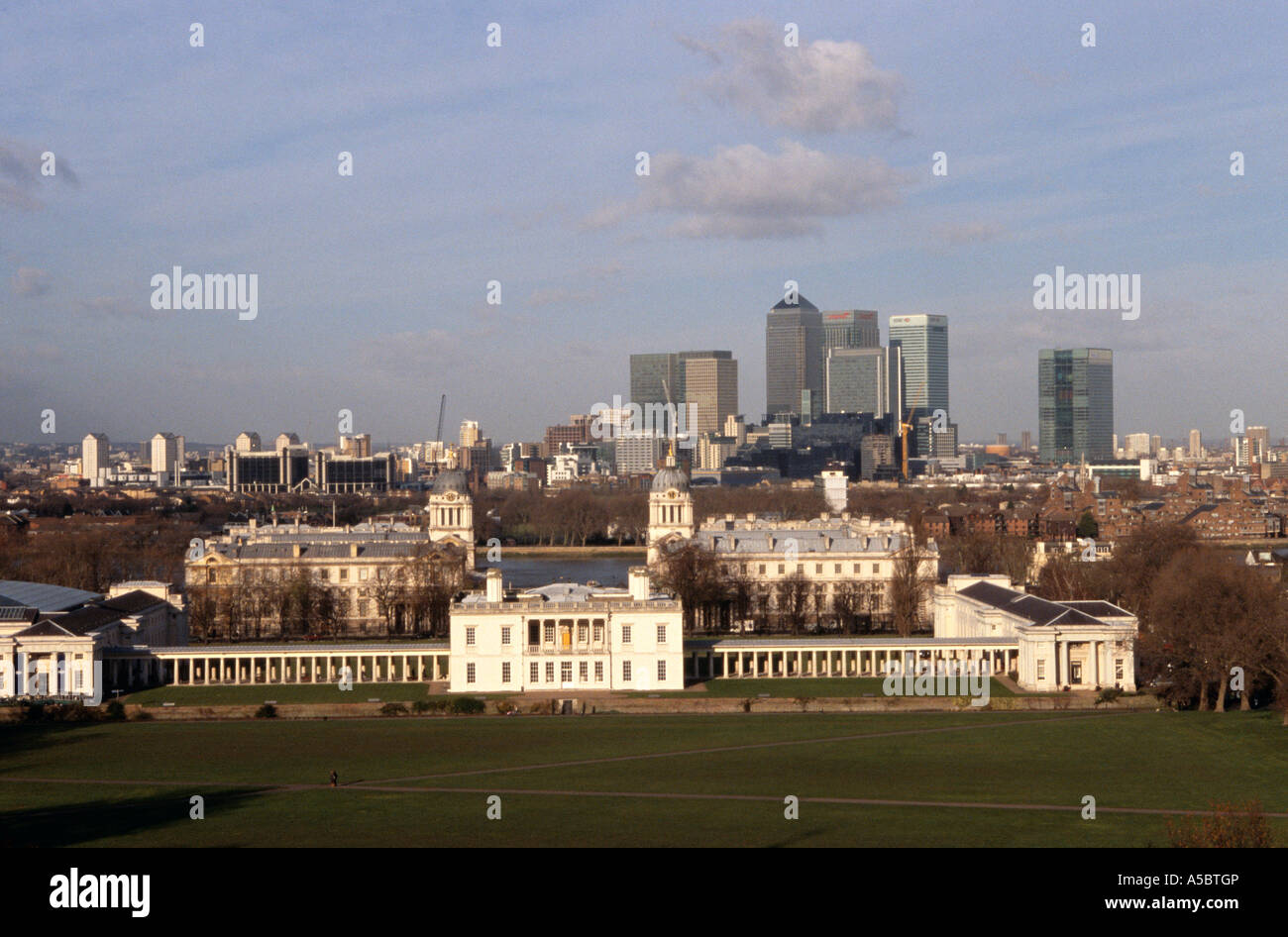 L'observatoire de Greenwich à Londres dans l'backgrouind Banque D'Images