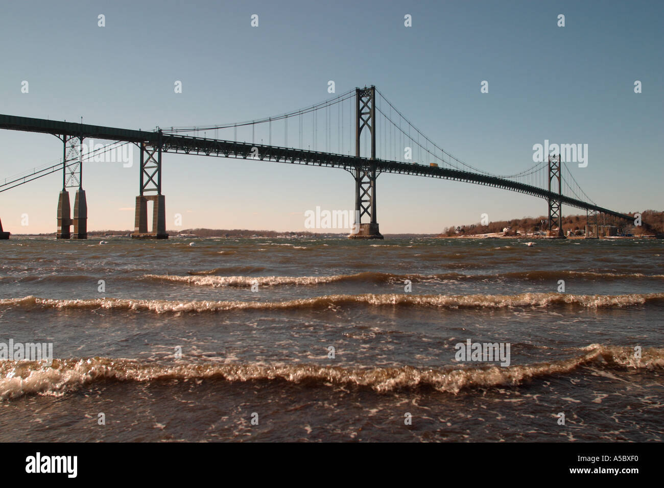 Mount Hope Bridge Bristol Rhode Island Banque D'Images