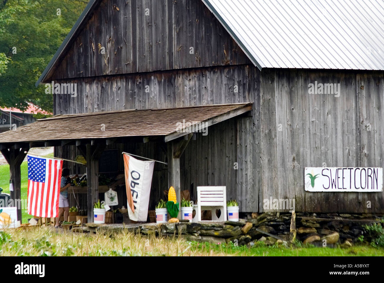 Country Store Marché fermier en bordure de la Nouvelle Angleterre rurale est des États-Unis Banque D'Images