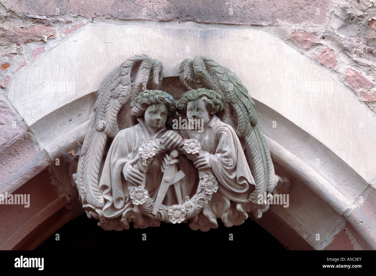 Heidelberg, Schloß, Handwerkerzeichen Zirkel Banque D'Images