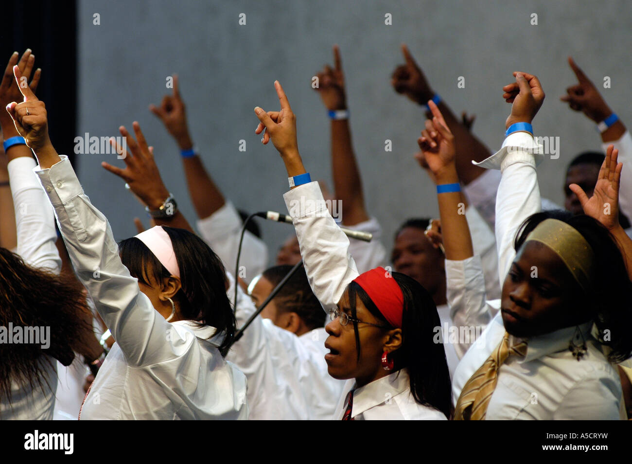 Organisation des voix de Christ de South Carolina State University effectuer au Pathmark Gospel Choir Competition Banque D'Images