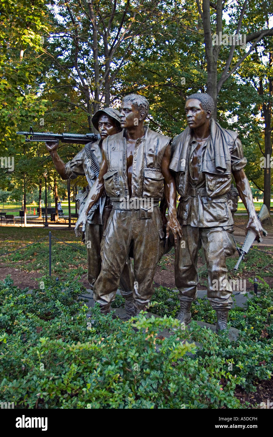 Statue de soldats au Vietnam War Memorial à Washington DC USA Banque D'Images