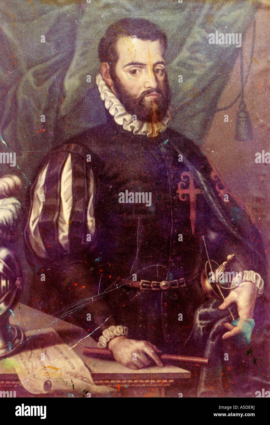 Portrait de l'explorateur espagnol Pedro Menendez Banque D'Images