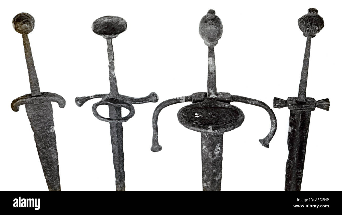 Poignées d’épée Banque D'Images