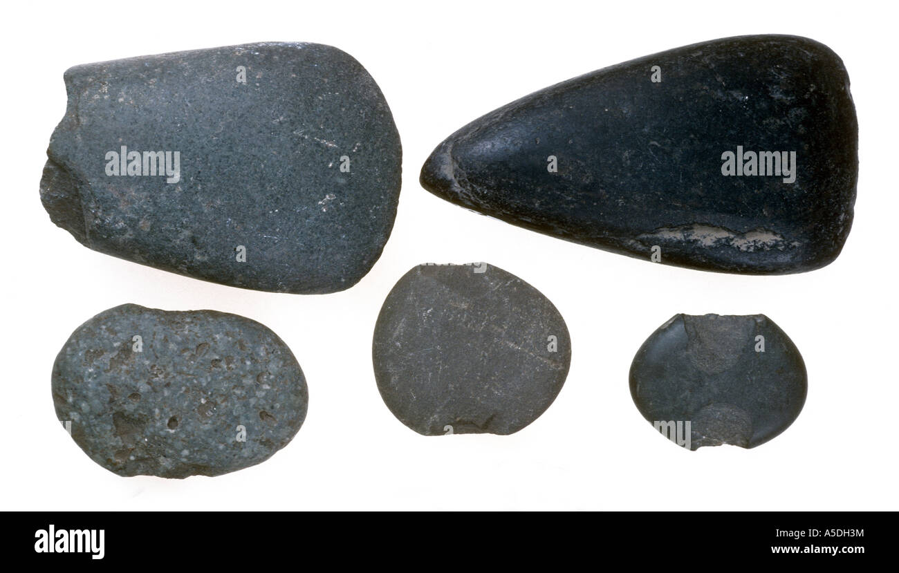 Des outils de pierre des fouilles archéologiques Banque D'Images