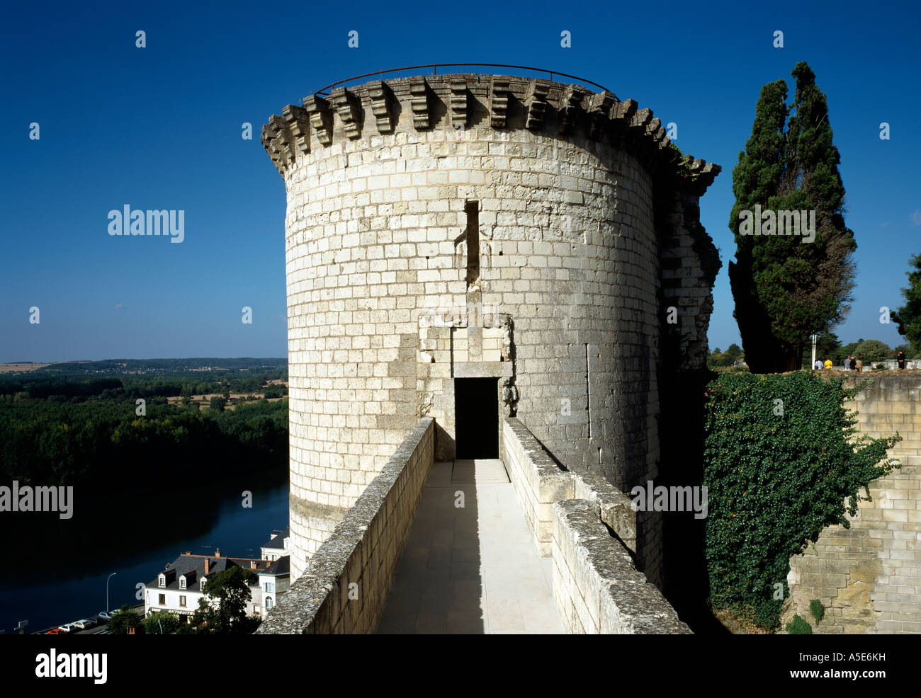 Chinon, Schloß, Blick auf das Château du Coudray Banque D'Images