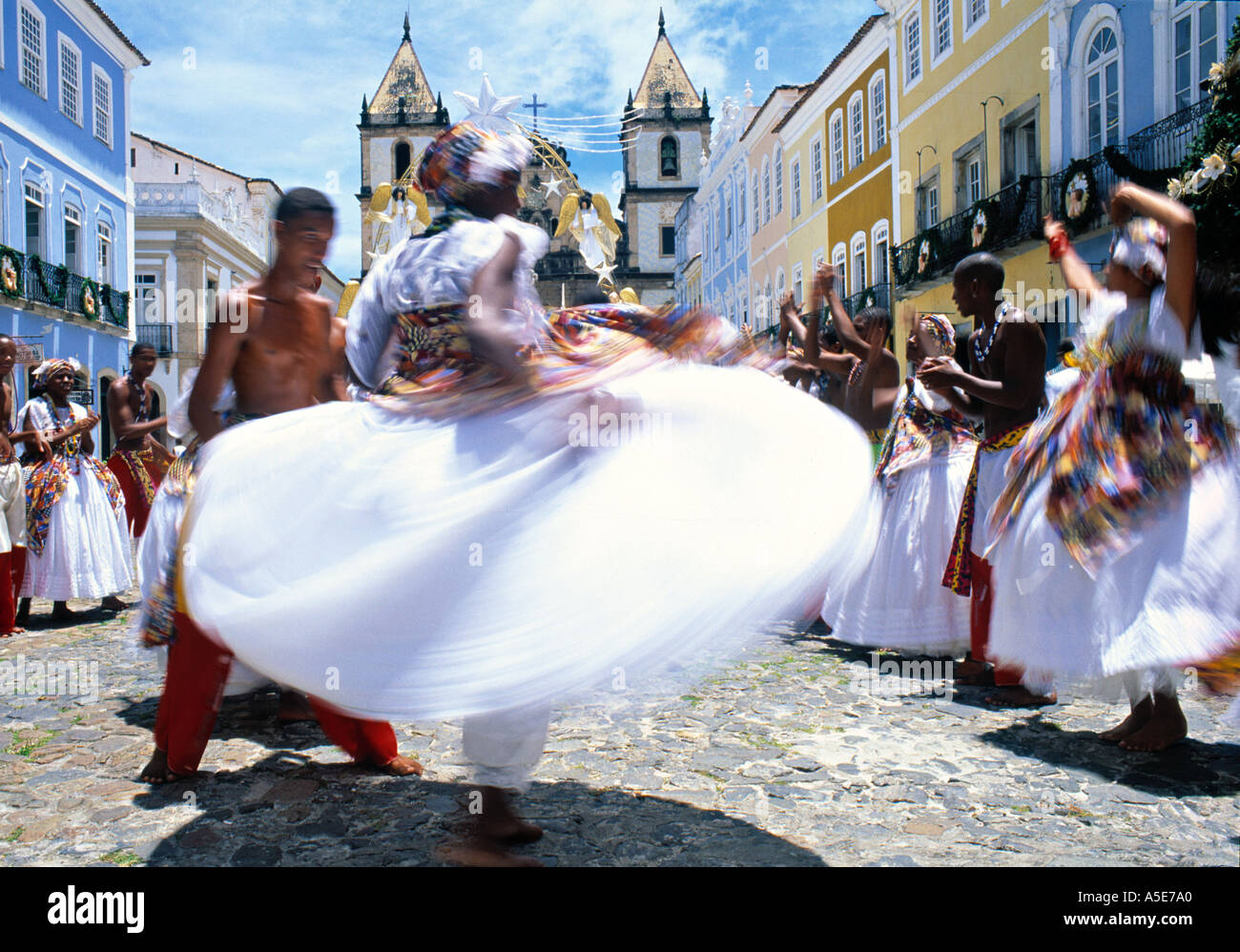 Danseurs Bahia Pelourinho Salvador Brésil Banque D'Images