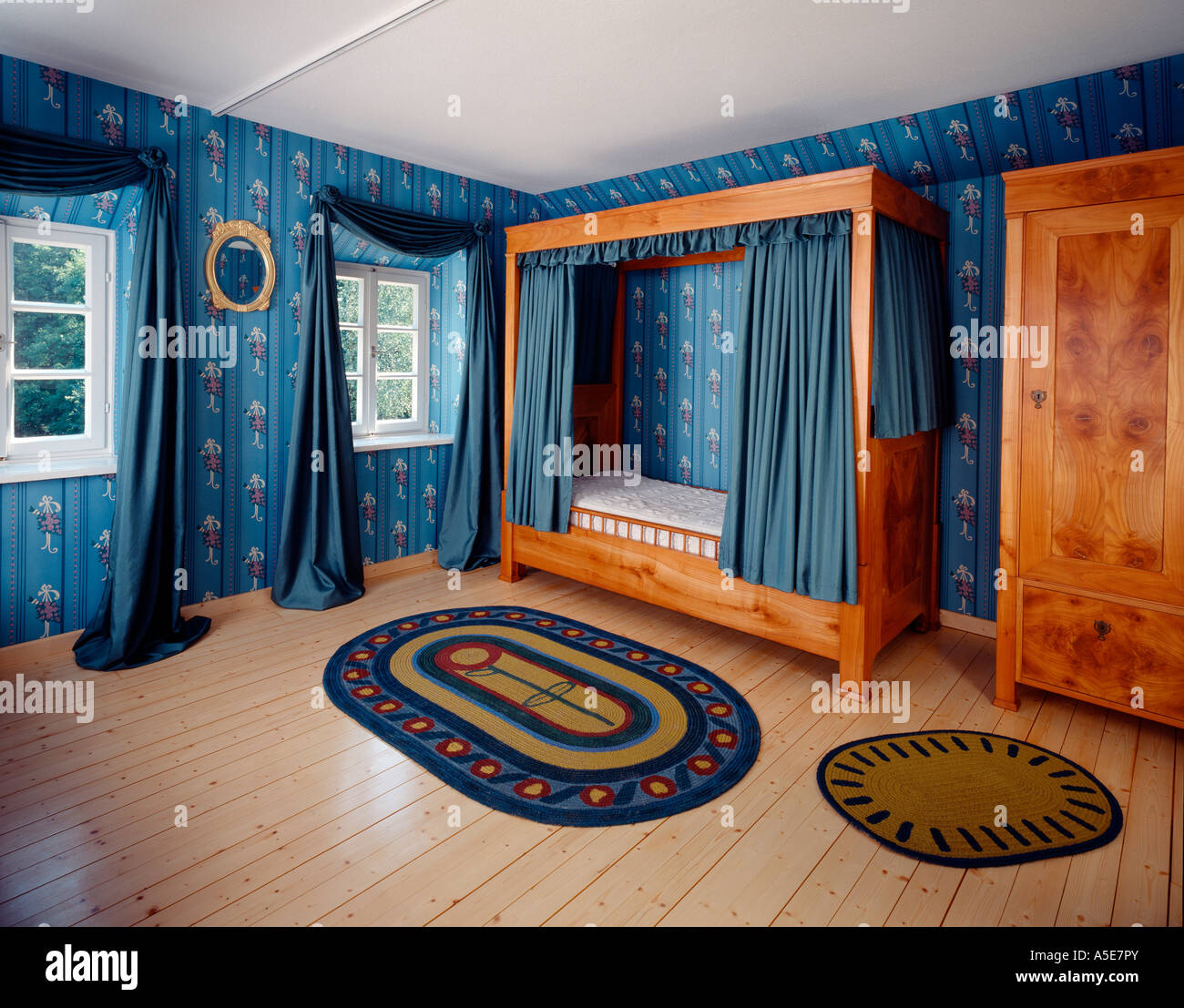 Worpswede, Barkenhoff, Heinrich Vogeler Gedenkstätte, Schlafzimmer Banque D'Images Worpswede, Barkenhoff, Heinrich Vogeler Gedenkstätte, Schlafzimmer Banque D'Images