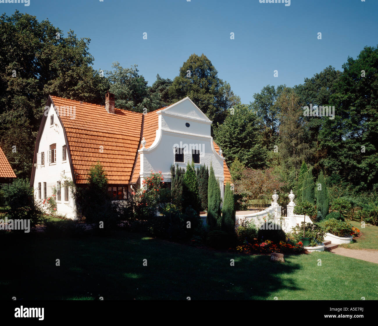 Worpswede, Barkenhoff, Heinrich Vogeler Gedenkstätte, Gartenseite Banque D'Images Worpswede, Barkenhoff, Heinrich Vogeler Gedenkstätte, Gartenseite Banque D'Images