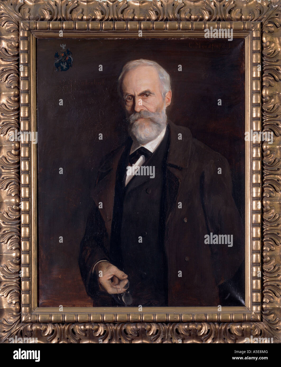 Aix-la-Chapelle, Zeitungsmuseum, Portrait des Gründers Oskar von Forckenbeck (1822-1898) Banque D'Images