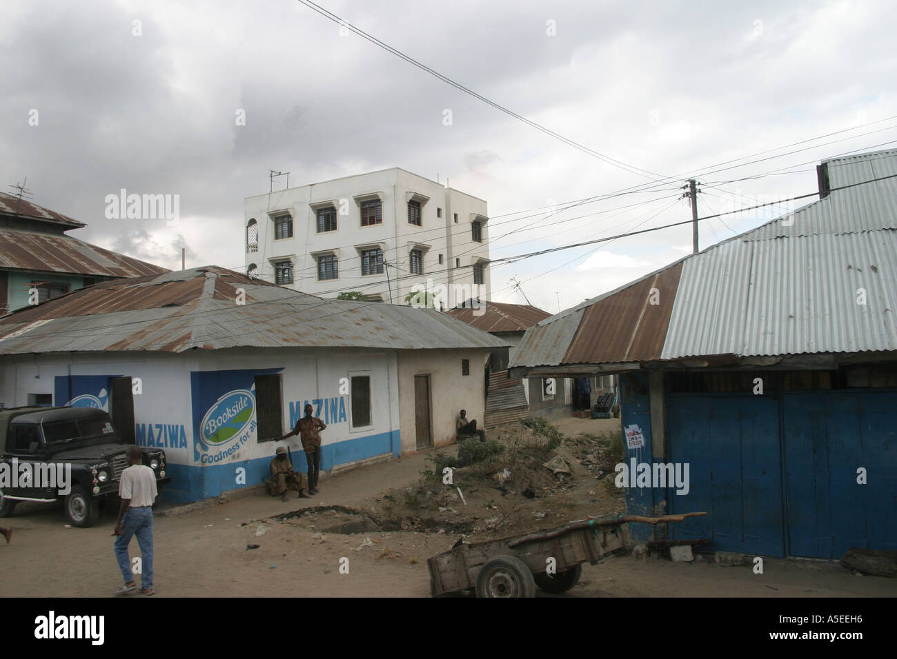 Les mauvaises conditions de logement dans la région de Mombasa, au Kenya. Banque D'Images