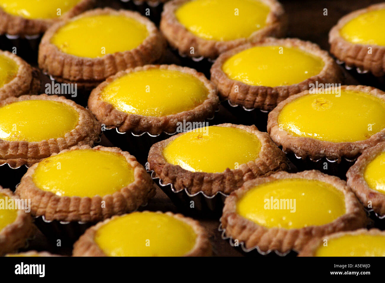 Tartelettes aux oeufs à Kowloon, Hong Kong Banque D'Images