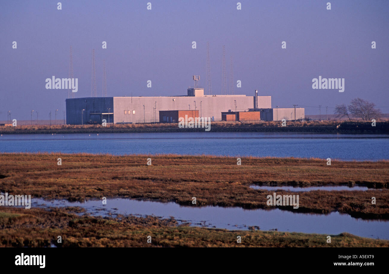 BBC World Service émetteur radio Orford ness Suffolk Angleterre bloc Banque D'Images